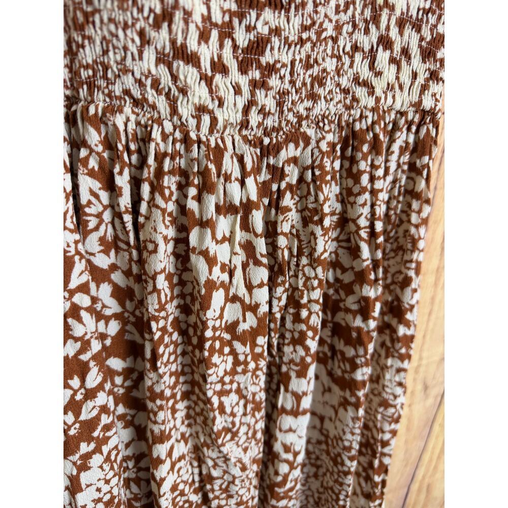 By Together Maxi Dress Ruffle Hem Ruched Top Adjustable Straps Rust Color Size S - Picture 6 of 7